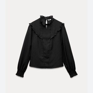 144. Zara Women's Black Textured Blouse NWT Size XS